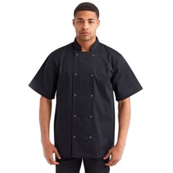 Unisex Studded Front Short-Sleeve Chef's Jacket Thumbnail
