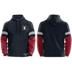 Red Deer Rebels Striper Streetwear Full Zip Hoodie Thumbnail