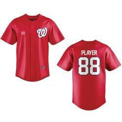 Woodstock Minor Baseball Sublimated Full Button Baseball Jersey (Red) Thumbnail