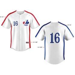 Expo Baseball Full Button Jersey White Thumbnail