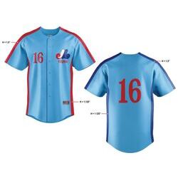 Expo Baseball Full Button Jersey Blue Thumbnail
