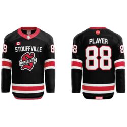 Stouffville Clippers Cut & Sew Hockey Jersey Black - ADULT Thumbnail