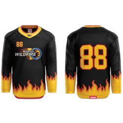 Waterloo Wildfire Black Sublimated Hockey Jersey - SR Thumbnail