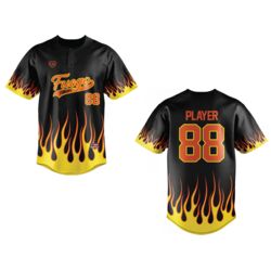 Fuego Sublimated Two Button Baseball Jersey Thumbnail