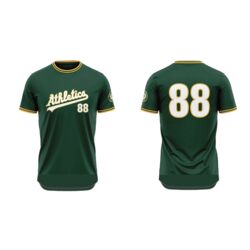 North Toronto Athletics Green Crewneck Sublimated Baseball Jersey w/ droptail - Youth Thumbnail